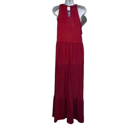 caslon plus size S Dark Red tier sleeveless maxi dress - Picture 2 of 5
